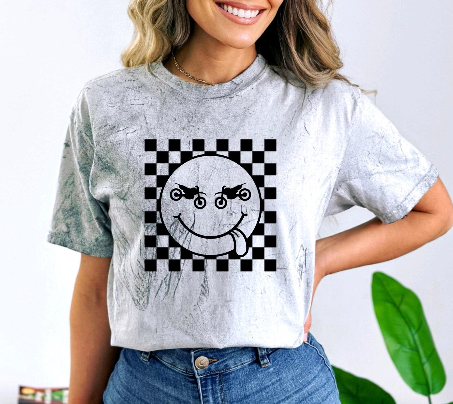 Dirt Bike Checkered Unisex Graphic Tee, Short Sleeve T-Shirt, Dirt Bikes, Motocross, Supercross Shirt 2XL