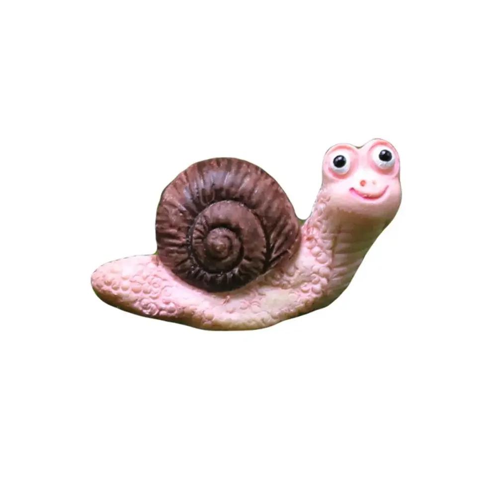 Garden Decoration Resin Small Snail Figurine Cute Animal Kawaii Snail Model Simulation Creative Mini Ornament Outdoor