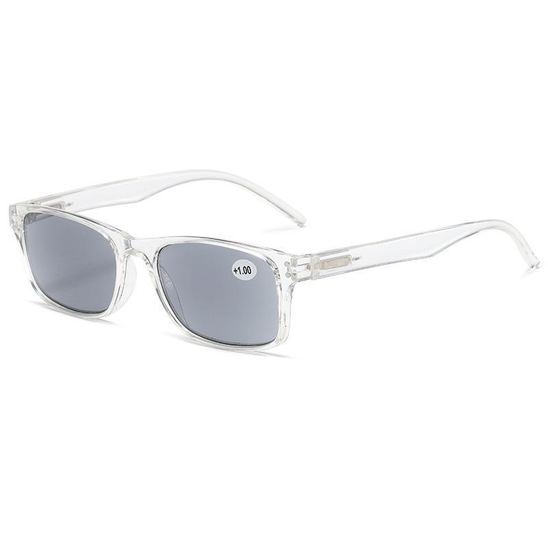 Fashion Trend Reading Sunglasses Classic Square Frame Gray Lens Long Vision Sunglasses Neutral Outdoor UV Protection Glasses