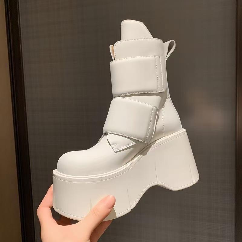 Fashion High Quality Women Boots Platform Ankle Boots Casual Outdoor Botas Anti Slip Boots Fashion Shoes Leather zapatillas de mujer