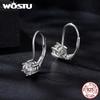 WOSTU 1CT Moissanite Wedding Huggie Drop Earrings 925 Silver Lab Diamond Hoop Earring For Women Simple Party Gift