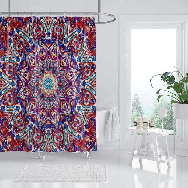 Vattentätt tygduschdraperi Badrumsdraperitillbehör Baddraperi 180x200cm 240*200cm bohemisk dekoration vintage mandala