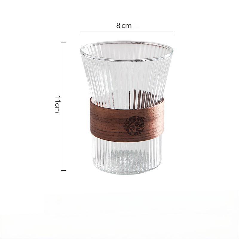 1PC Japanese Style Glass Coffee Mug Walnut Cup Sleeve Glass Cup Glasses Coffeeware Tea Mugs Beer Mug