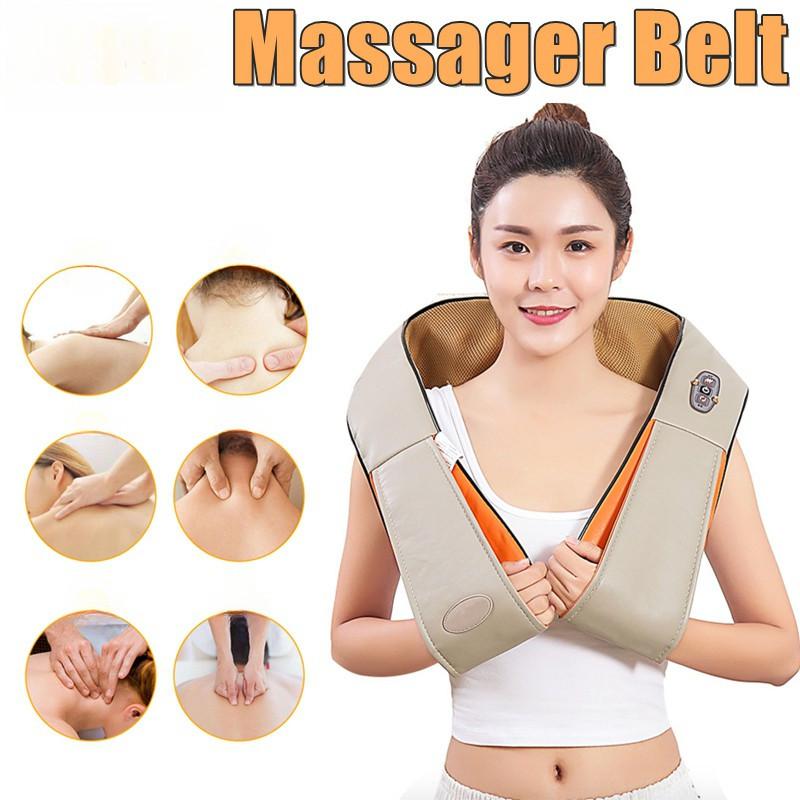 Relieve Pain Physiotherapy Equipment Deep Kneading Neck Shoulder Leg Arm Body Massager Portable Heat Pressing Massage Belt