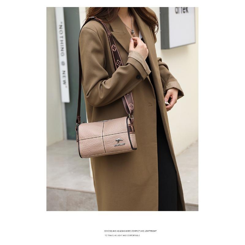 Skórzana torba damska Torba Prosty, modny, szeroki pasek na ramię Pojedyncza torba na ramię Crossbody Warstwa wierzchnia skóry wołowej