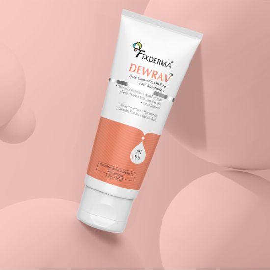 Fixderma Durave Cremă Hidratantă Control Acnee și Fără Ulei pentru Față cu Acid Glicolic | Hidratant cu Niacinamidă | Hidratant pentru Față pentru Femei și Bărbați - 10g