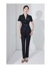 Women's Black Short-Sleeve Professional Suit Set for Summer Reception and Workwear