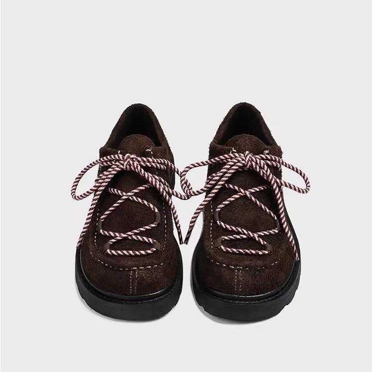 Fashion NEW Autumn Women Flats Platform Loafers Women Round Toe Single Shoes Woman Thick Bottom Suede Leather Shoes Women Mujer