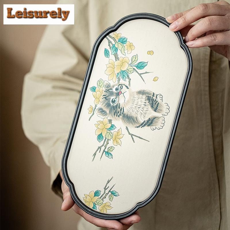 Niedliche Katze Wasserabsorbierendes Teebrett Boutique Kreatives Teebrett Haushalt Tee Aufguss Geschirr für Servierplatte Teeservice Geschenk