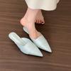 French bag head half slippers women's shoes wear 2025 new autumn skirt temperament pointed high heels single shoes