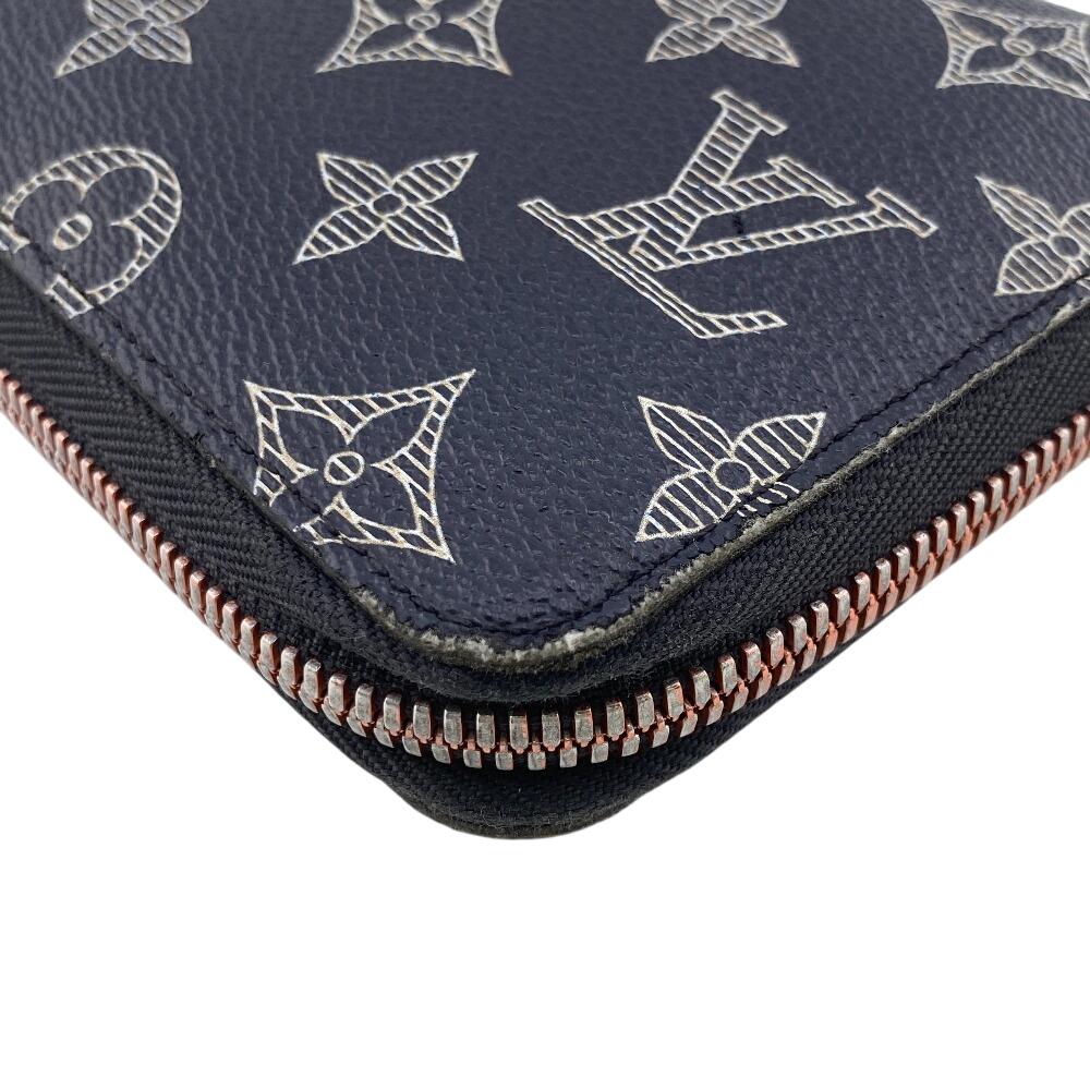 Louis Vuitton M62931 Zip Around Monogram Ink Monogram Zippy Organizer NM Purse Navy Monogram Women Used