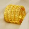 Drop Shipping Dubai Women's 24K Gold Plated Natural Stone Hollow Indian Arabic Bride Wedding Gold Bracelet