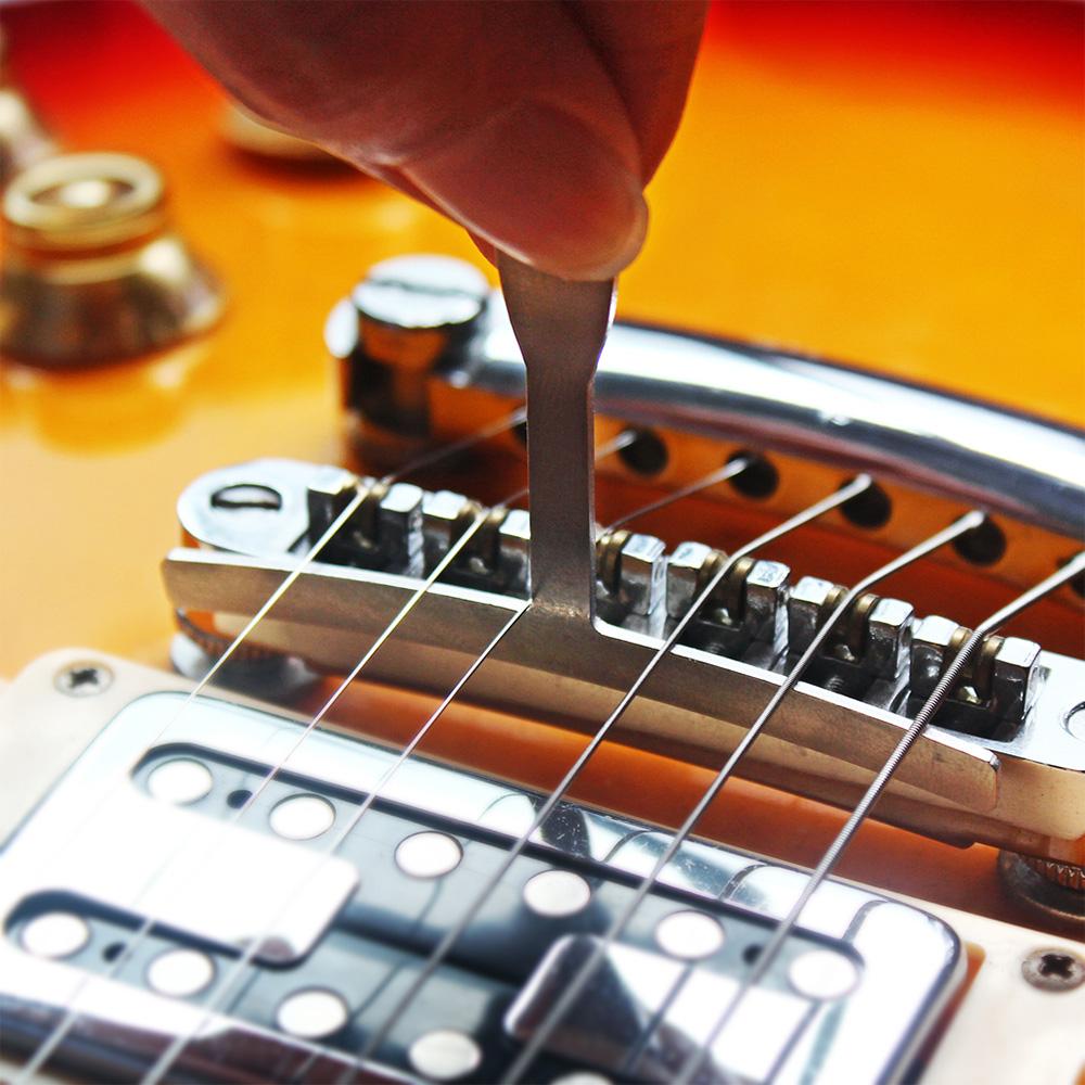 9Pcs Guitar Bass Understring Radius Gauge Luthier Tool Stainless Steel Tool Set Bridge Saddle