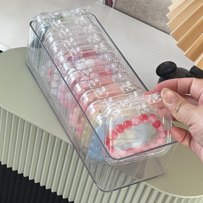 Crystal Wenwan Bracelet Bracelet Desktop Storage Box Jewelry Necklace Jewelry Dust-proof Desktop Organizing Box Display Shelf
