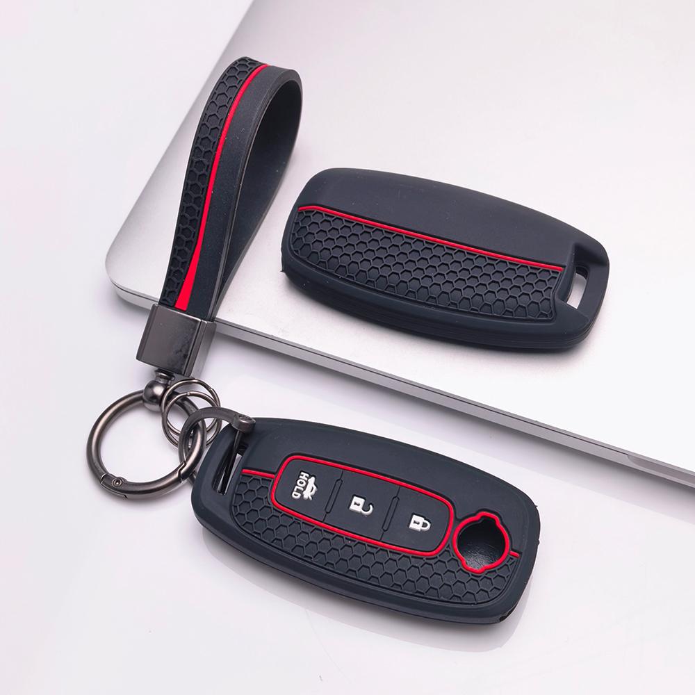 Key Fob Cover for Nissan Altima Sentra Rogue Pathfinder Frontier Murano Kicks Titan with Keychain Anti-Scratch Surface Shockproof Structure