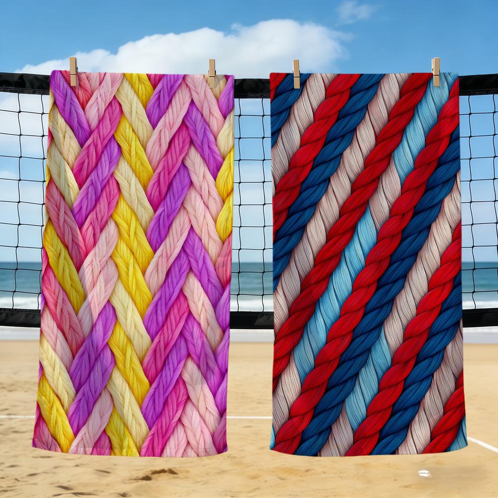 fashion funny Retro ethnic imitation braided pattern soft Beach Towels Trip swim Pool bathing Towel Gym home Decor Gift Holiday