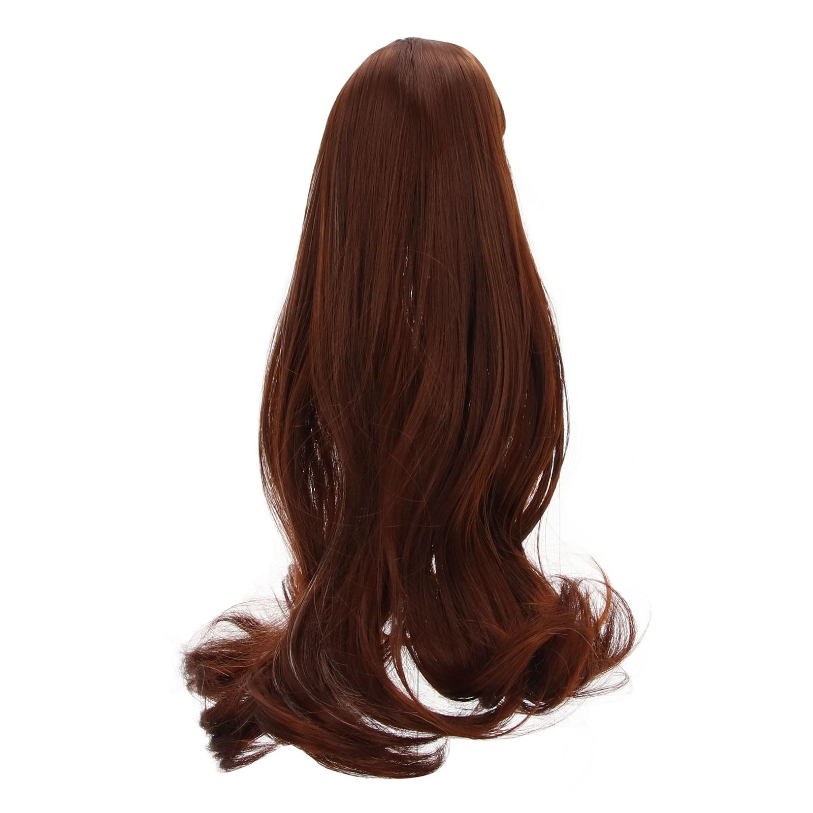

1 3 BJD Doll Wig Heat Resistant High Temperature Silk Dark Brown Long Curly Wig for 8‑9in 21‑24cm BJD Doll