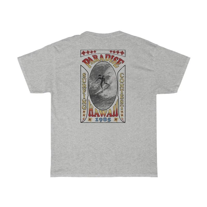 Hawaii Surf Back Print Oversized Tshirts Unisex Vintage Aesthetic Beach T Shirts Summer Trendy Vsco Girl Vacation Tops Clothes