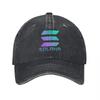 Solana Logo Gewaschene Baumwolle Baseballkappe Unisex Verstellbare Passform Mode Streetwear Hut Für Tägliches Tragen Und Outdoor-Aktivitäten