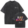 Washed Vintage Rapper Bad Bunny Un Verano Sin Ti Album Graphic Tshirt Men Women Hip Hop Fashion Pop Music T Shirts Streetwear