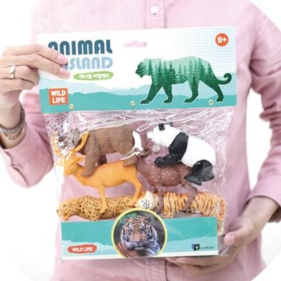 Animal Island WILD LIFE 6 typer av vilda djurfigurer En uppsättning (6038), 1 set, populära leksaker i Korea