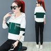 Autumn and Winter Sports Suit Women's Casual Korean Style Loose Slim Hooded Sweatshirt Large Size Two-piece Set