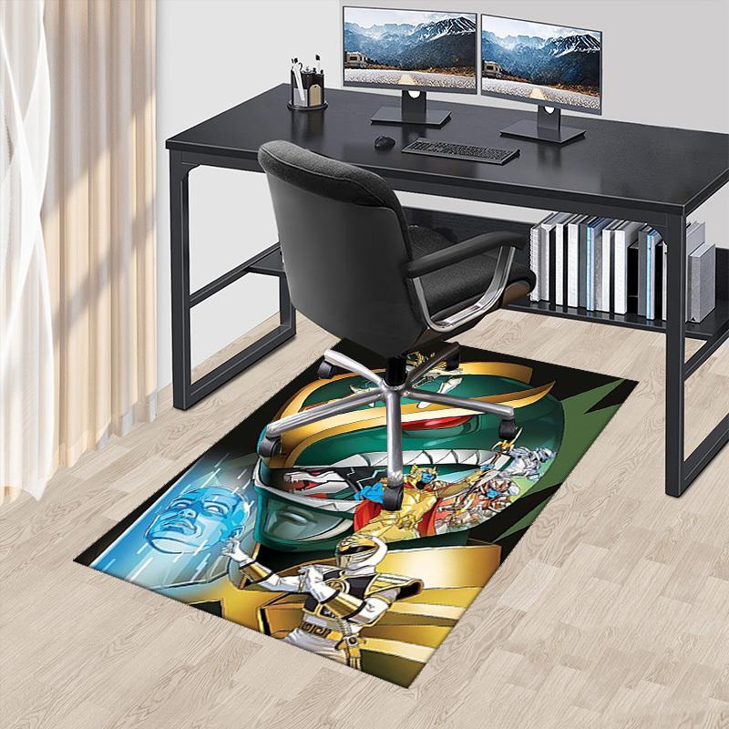 

1pc Power Rangers Green Ranger Helmet Chair Mat - Anime Cartoon Design Office Desk Pad, Non-Slip Carpet for Home Decor, Gaming Room, Bedroom, Living R 60cm by 90cm