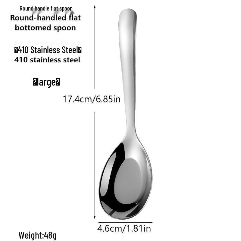 Jieyang Stainless Steel Tableware: Thickened Soup, Rice, and Watermelon Spoons
