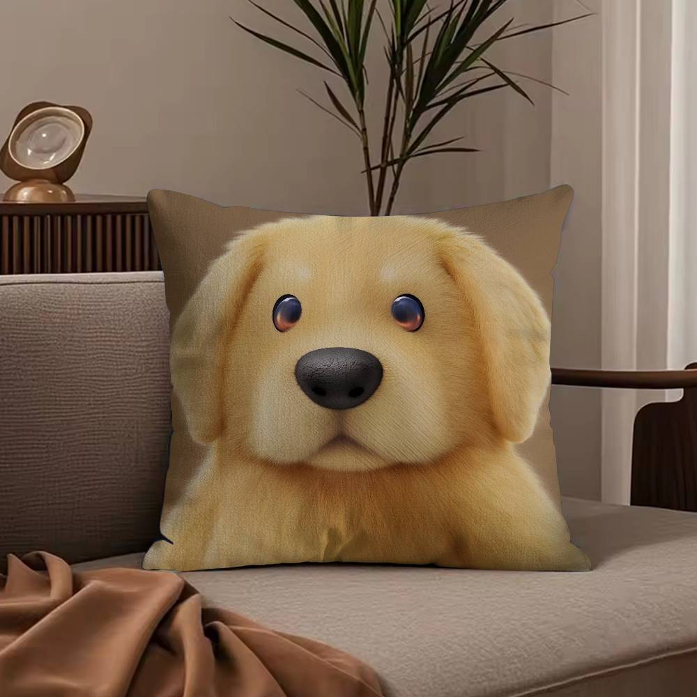 Kwaii Anime P-Party Animals Pillow Case Anti-dustmite Pillowcase Invisible zipper silky short plush Sofa cushion cover