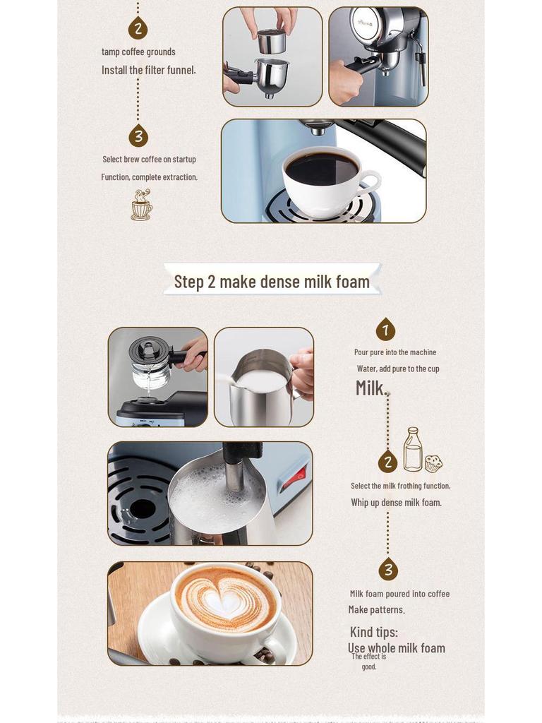 Bear KFJ-A02N1 Espresso Machine: Fully Automatic High-Pressure Coffee Maker for Home & Commercial Use
