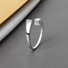 Real 925 Silver Rings For Women Vintage Zircon Open Round Engagement Rings Silver 925 Jewelry Anillos Mujer