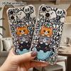 Phone Case: 2D Flat Suitable for iPhone 18 17 16 15 14 13 Pro, Transparent Four Corner Protective Case, Teacup Three Flower Cat, Christmas and Hallowe