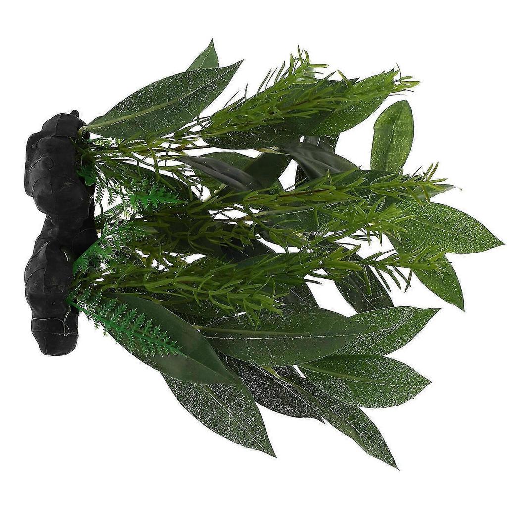 Fish Tank Decoration Imitation Plastic Aquatic Plant Underwater Ornament Desktop Decor Green 30X14X6.5cm 1Pcs