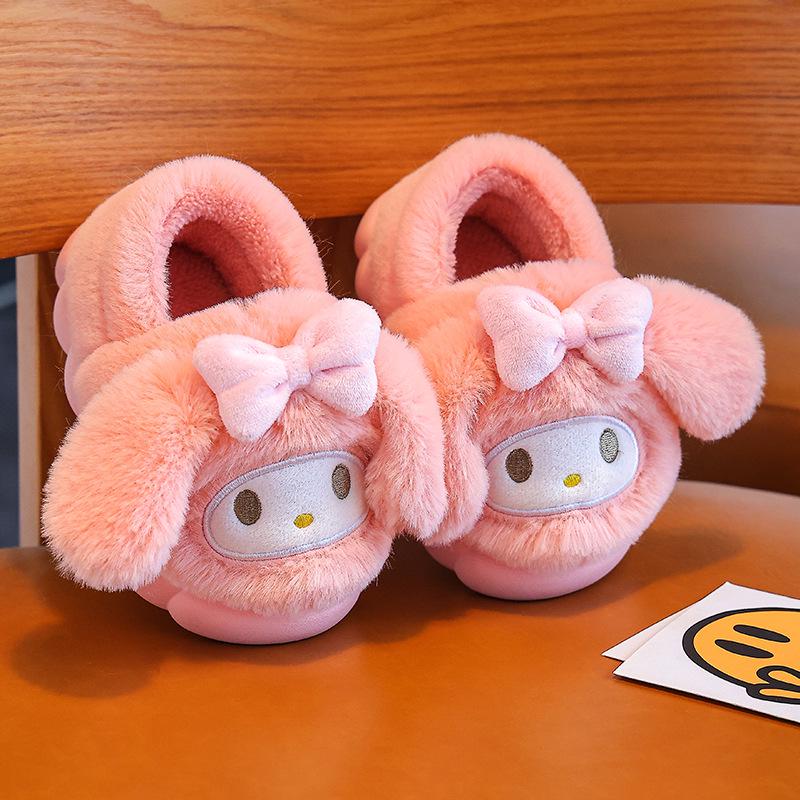 New Autumn/Winter Cartoon Kids' Cotton Slippers - Adorable Non-Slip Parent-Child Home Shoes