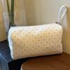 Polka Dot Twill Fabric Cosmetic Bag Large Capacity Zipper Closure For Travel Daily Toiletry Storage