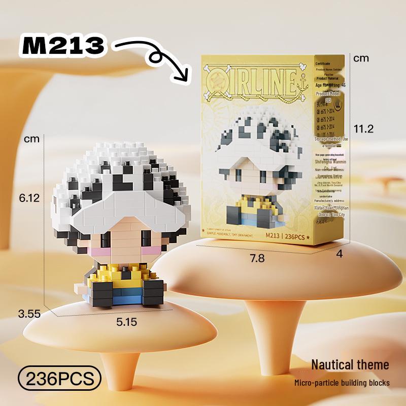 Pirate Anime Character Building Blocks for Kids - Educational Assembly Desktop Ornaments
