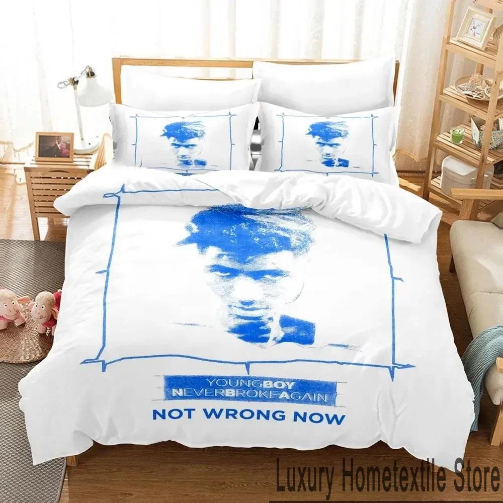 3D Print YoungBoy Never Broke Again Bedding Set Duvet Cover Bed Set Quilt Cover Pillowcase Comforter King Queen Size Boys Adult