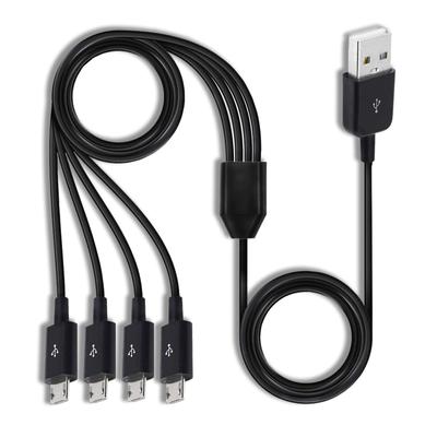 Herfair Micro USB Splitter USB Charging USB Micro Wire Lead Type A Male To 4 Micro USB Male Adapter Cable for Data Cable, 4-in-1 Multi-Micro Cord,