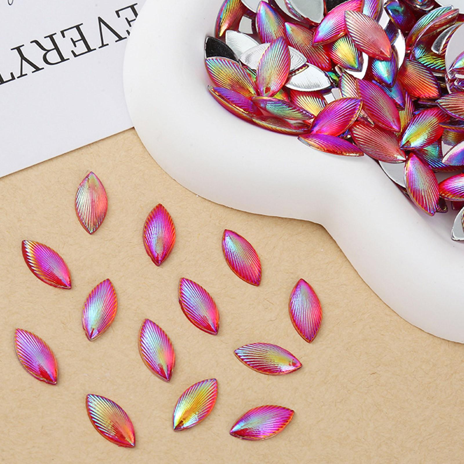 

7*15mm Shell Horse Eye Shape Rhinestone For Clothing Accessories /phone Flat Back Party DIY Rhinestones Decoration 100pcs-A34 One Size красный