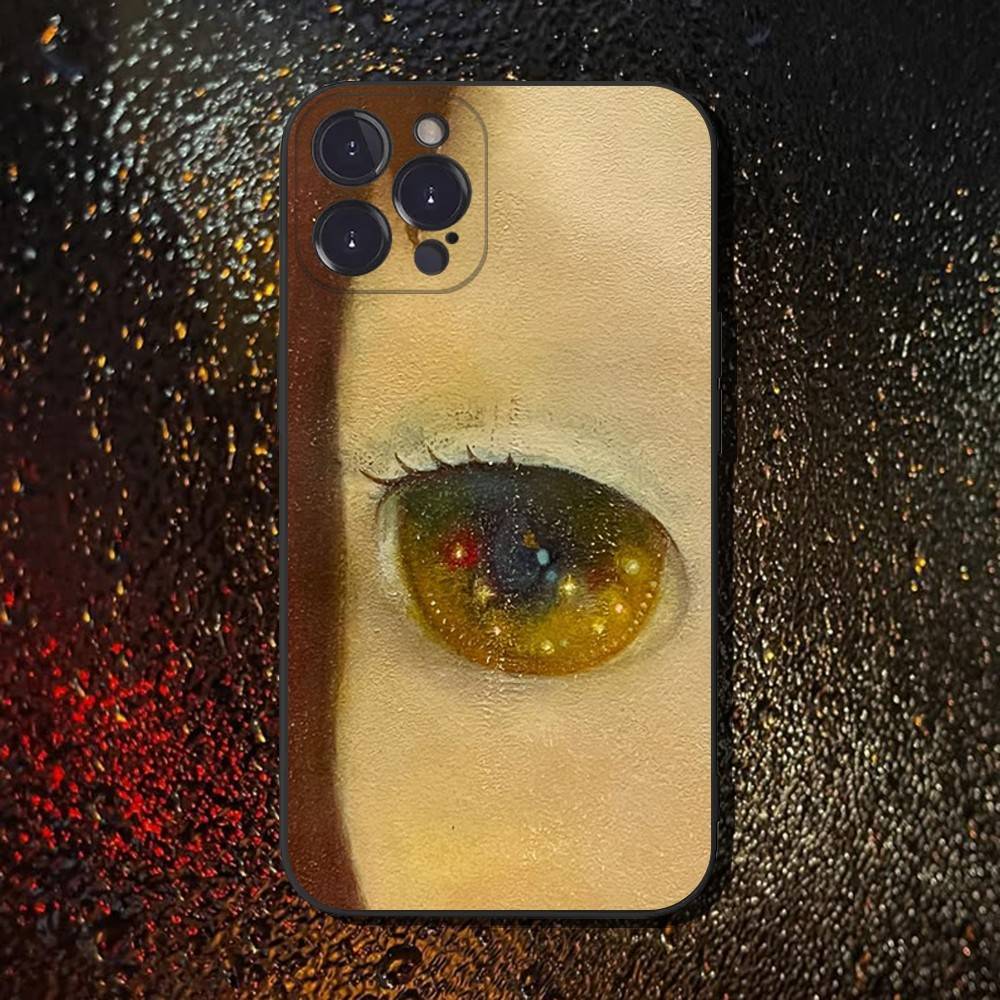 Cute Y-Yoshitomo Nara Phone Case For iPhone 6,17,16,15,14,13,12,11 Plus,Pro Max,XS,X,XR,SE,Mini,8,7,Soft Silicone Black Cover