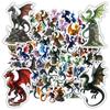 35pcs-50pcs Colorful Mythical Creatures Stickers Detailed Dragon Fantasy DIY Stickers Dragon Stickers For Guitar Laptop Helmet