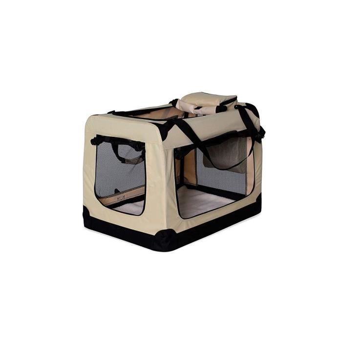 dibea chien pliable transport voiture box sacoche pour petits animaux (taille et couleur au choix), beige - tb10042