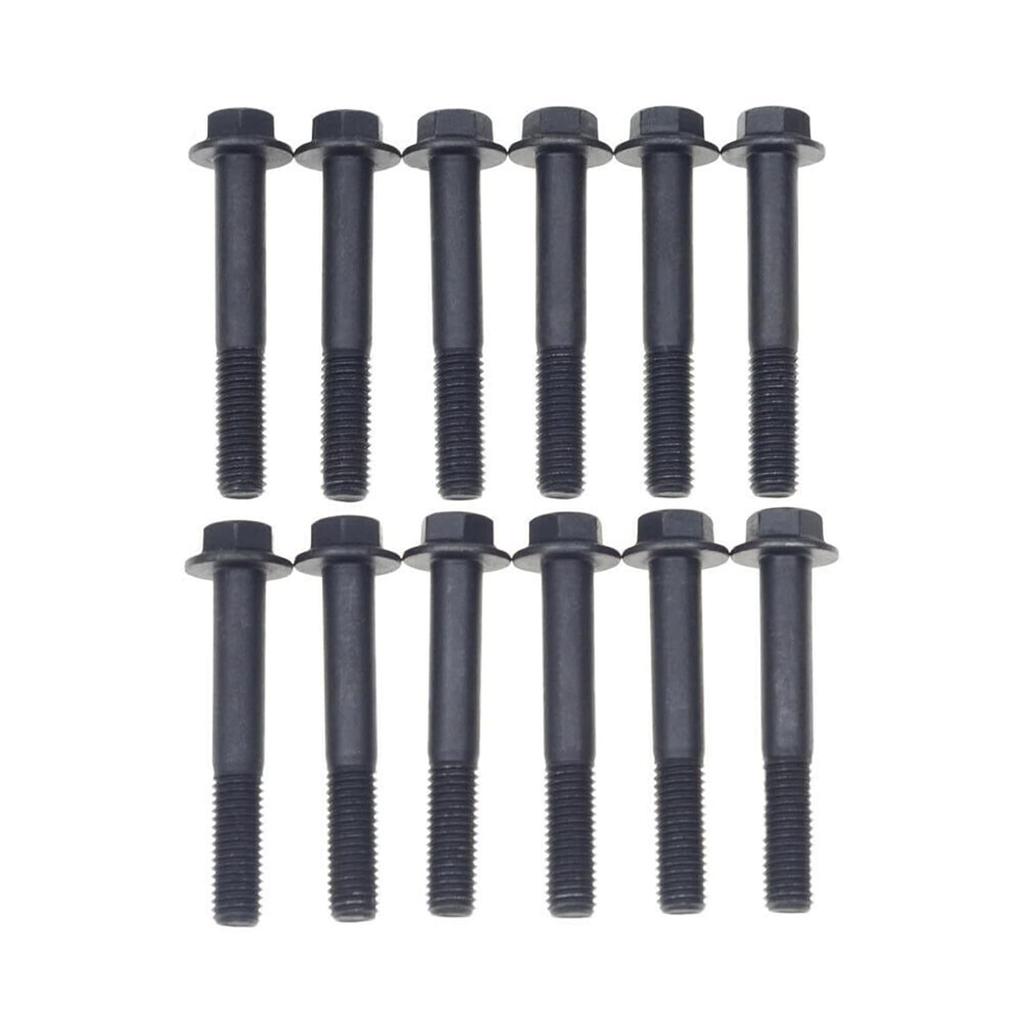Hconcet 12 PCS Exhaust Manifold Bolt Bolts Stud Compatible with Dodge Ram 1989-2019 Cummins 5.9L 6.7L 24V 12V 3901448 3944593