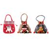 Sacs Cadeaux de Noël Pour Enfants Emballage de Fêtes Portable Grande Capacité Réutilisable Motif Bonhomme de Neige Cerf Père Noël DIY Avec Cordon de Serrage