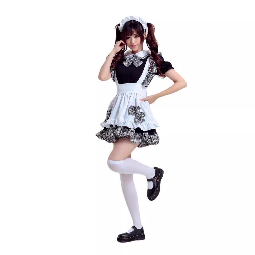 Akihabara melnbaltās animācijas kafejnīca rietumu restorāns viesmīlis kalpones tērps kalpones tērps