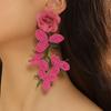 Exaggerated Flower Tassel Earrings Bead Long Tassel Earrings New Drop Earrings  Ear Jewelry