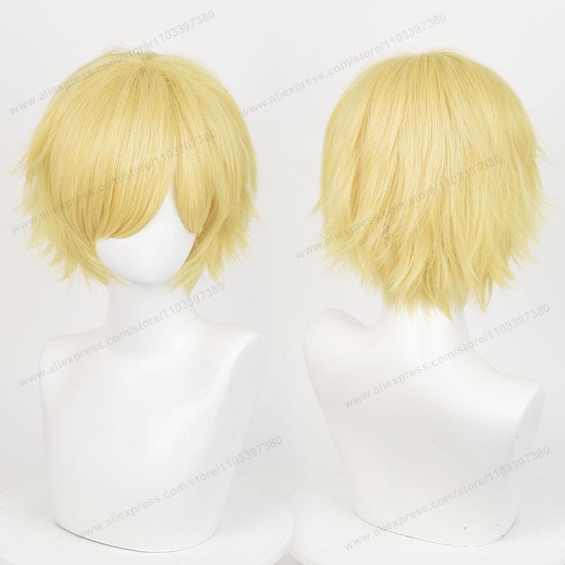 Anime 30cm Short Straight Cosplay Wig Black White Green Brown Purple Blue Gray Red Gold Man Women Heat Resistant Synthetic Hair