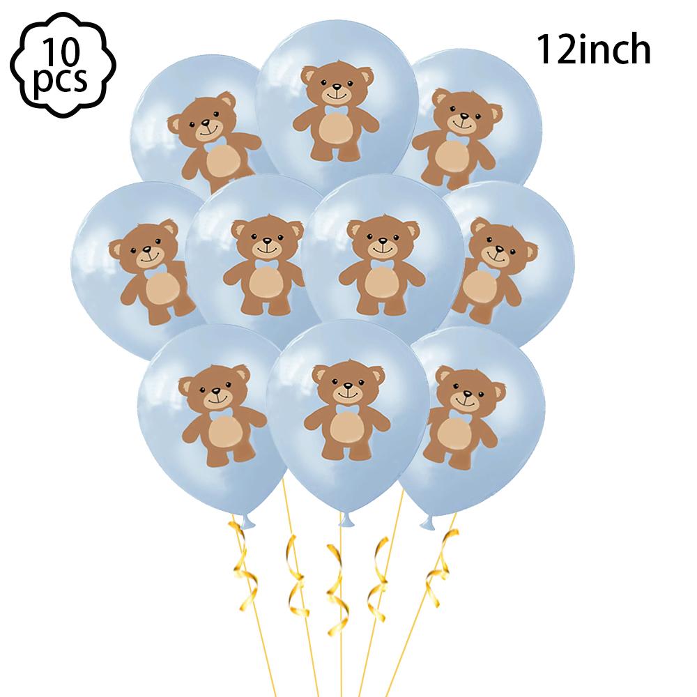 Coffee Brown Teddy Bear Balloon Number Heart Balloon Set Kid Birthday Party Decoration Baby Shower Wedding Valentine's Day Decor