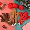 Christmas Car Decoration Antlers Red Nose Set Reindeer Decoration Vehicle Red Nose Elk Horn Decor Set