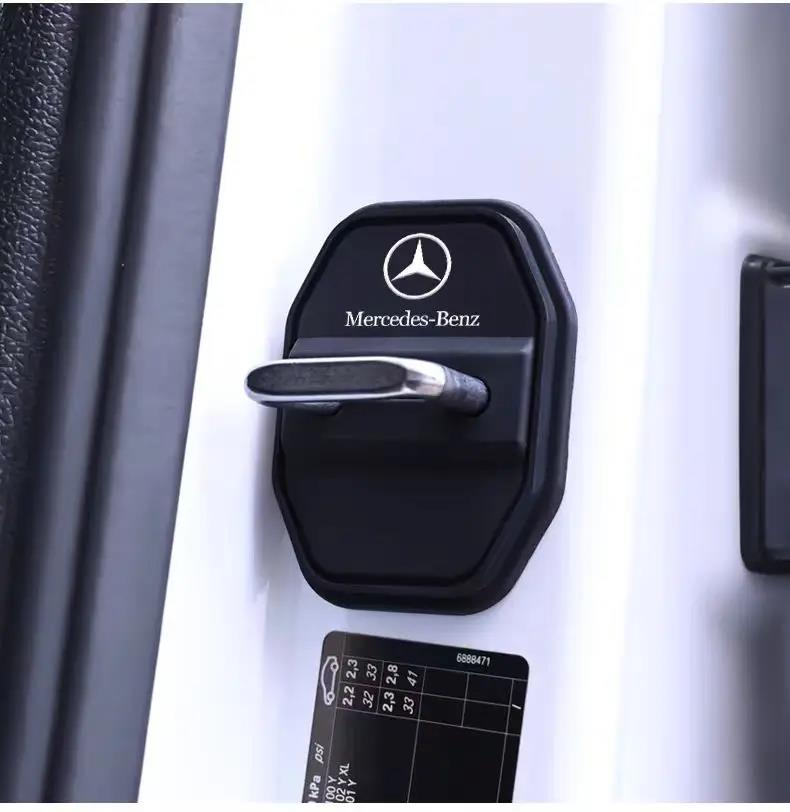 Car Door Lock Protector Cover Stickers For Mercedes Benz AMG W126 W140 W190 W203 W204 W212 W222 Interior Mouldings GJM-SG-BENC GA9